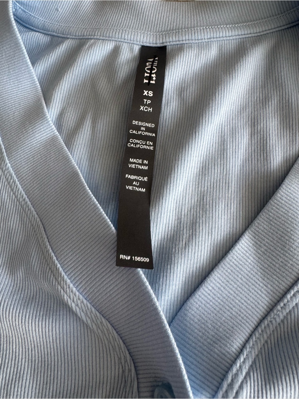 NWT Vuori Pose Mini Cardigan XS Crystal Blue Ribbed Stretch Cardigan Athleisure - Picture 6 of 6